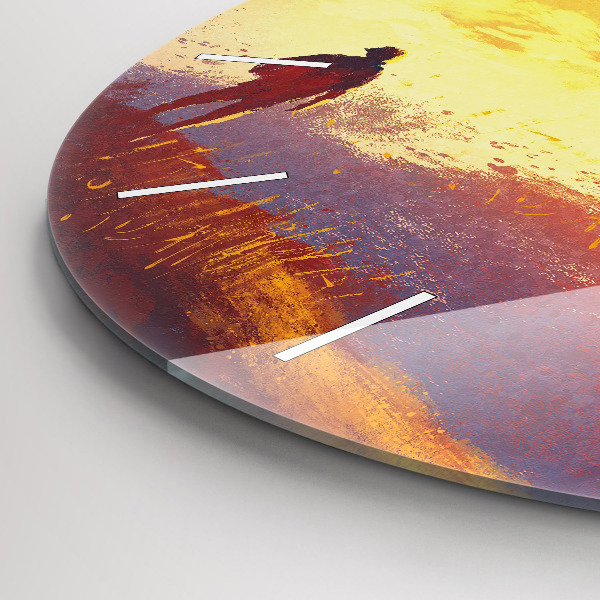 Pendule murale ronde 'Paysage d''automne'