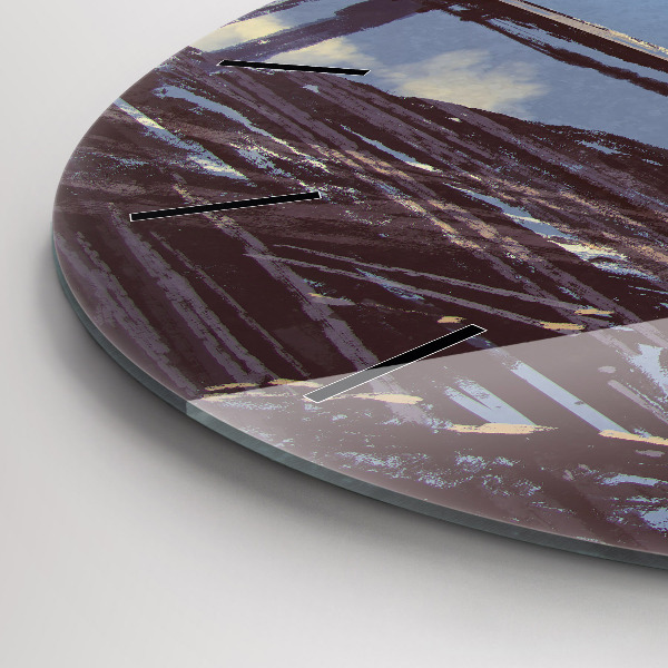 Pendule murale ronde Ange, pont et vélo