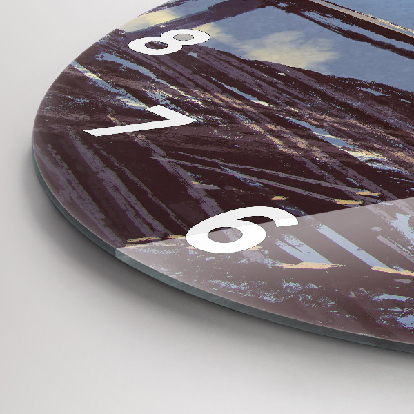 Pendule murale ronde Ange, pont et vélo