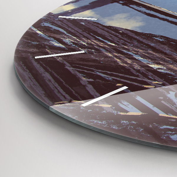 Pendule murale ronde Ange, pont et vélo