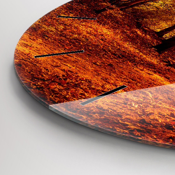 Pendule murale ronde Paysage forestier au soleil