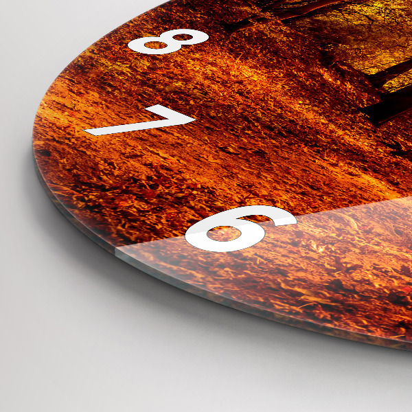 Pendule murale ronde Paysage forestier au soleil