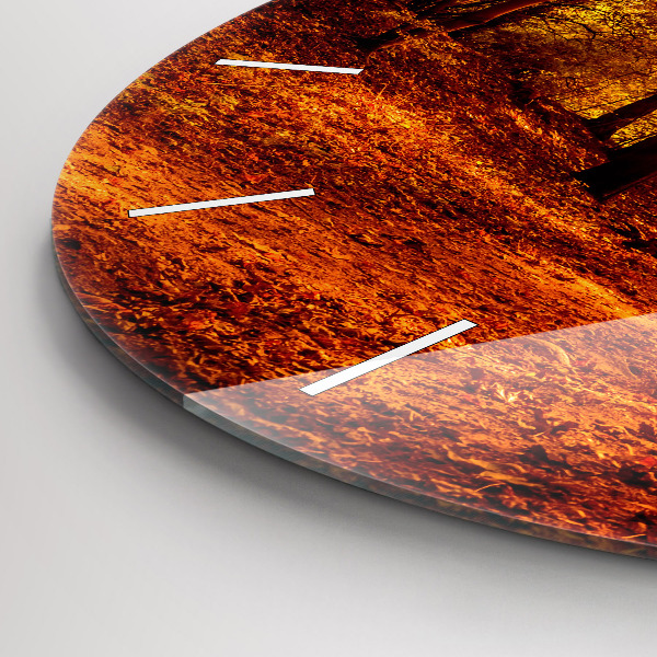 Pendule murale ronde Paysage forestier au soleil