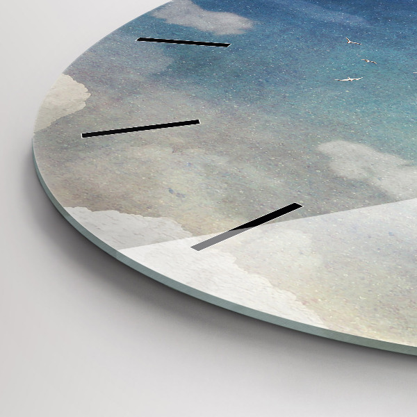 Pendule murale ronde Fille sur la lune