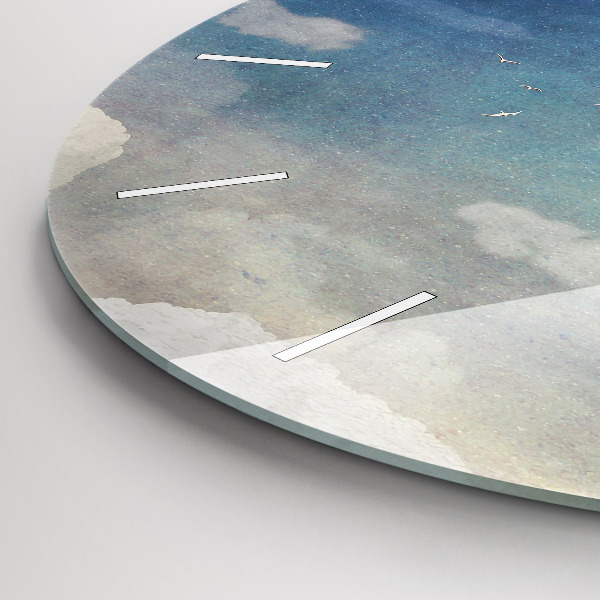 Pendule murale ronde Fille sur la lune