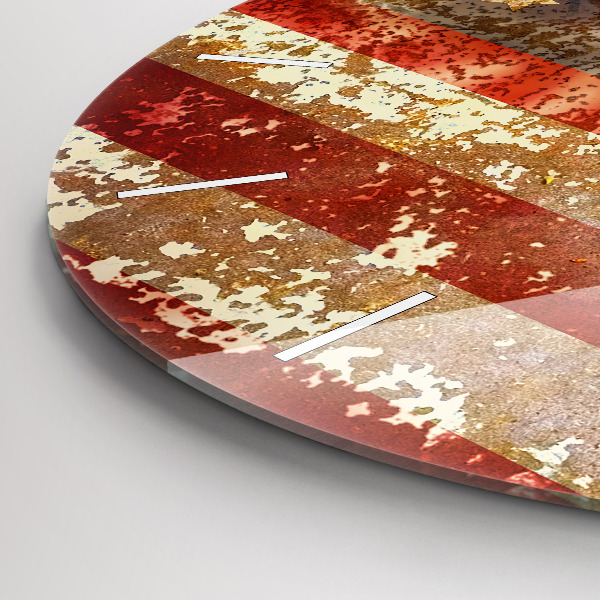 Pendule murale ronde Drapeau américain vintage