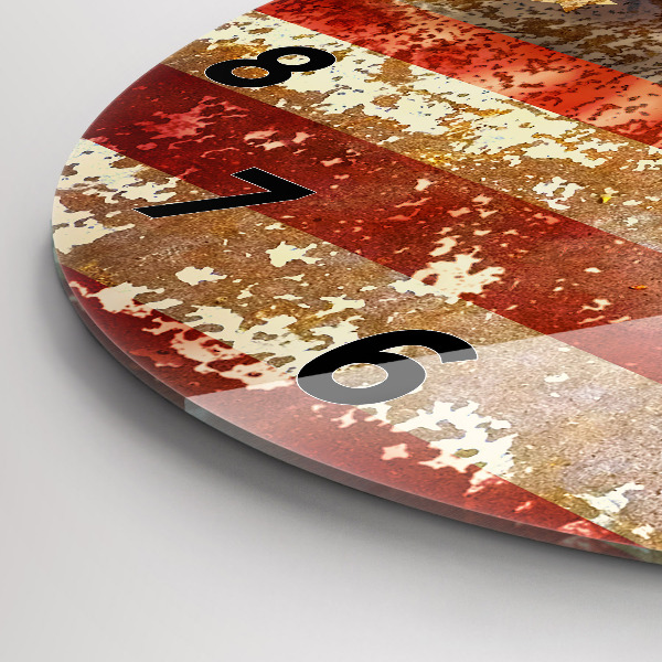 Pendule murale ronde Drapeau américain vintage