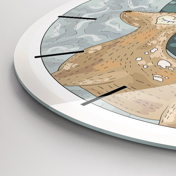 Pendule murale ronde Les animaux nocturnes et la lune