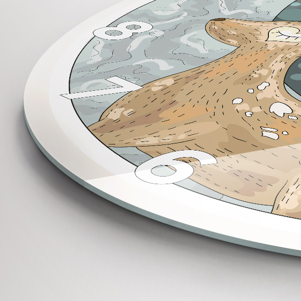 Pendule murale ronde Les animaux nocturnes et la lune