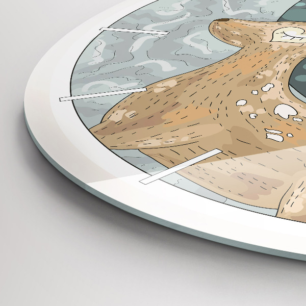 Pendule murale ronde Les animaux nocturnes et la lune