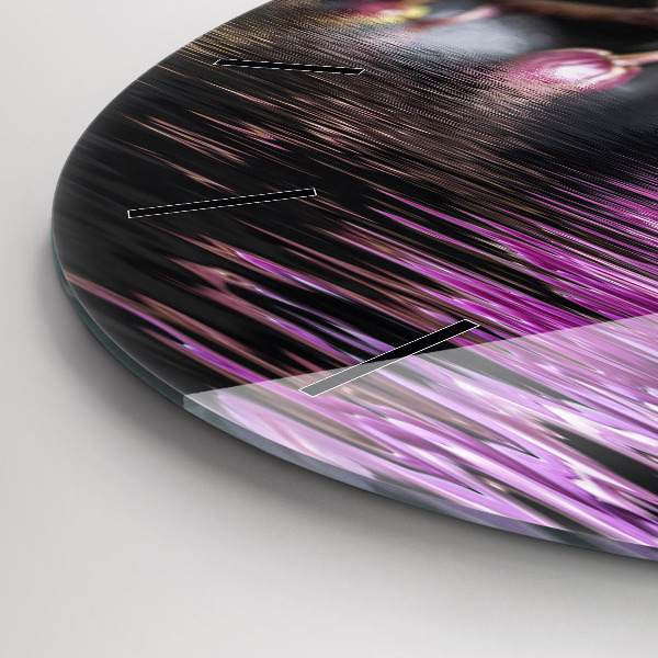 Horloge ronde 'Fleur d''orchidée sur l''eau'