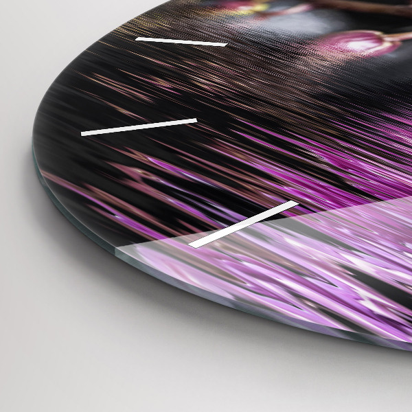 Horloge ronde 'Fleur d''orchidée sur l''eau'