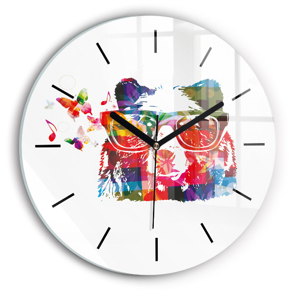 Pendule murale ronde 'Tête d''ours'