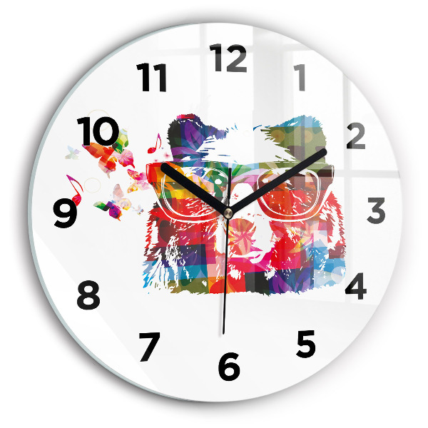 Pendule murale ronde 'Tête d''ours'