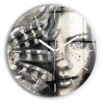 Horloge ronde Portrait peint