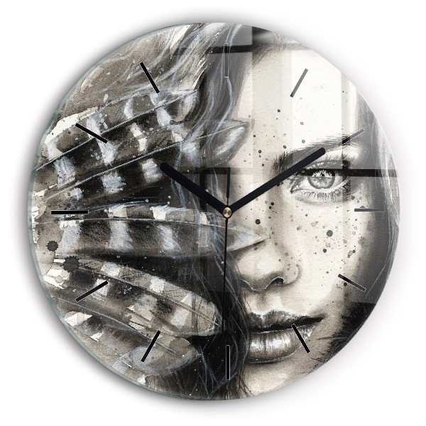 Horloge ronde Portrait peint
