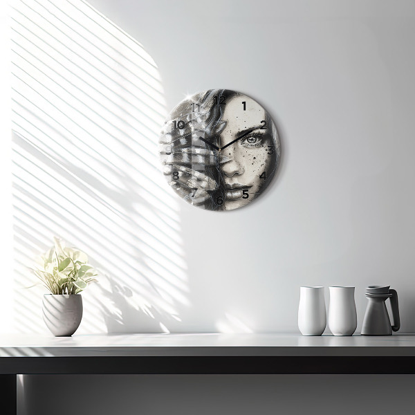 Horloge ronde Portrait peint