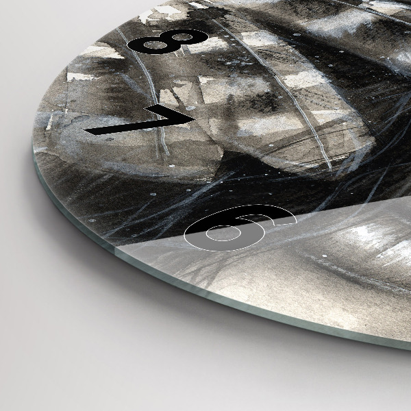 Horloge ronde Portrait peint