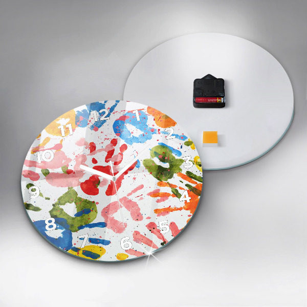 Horloge ronde 'Empreintes de mains d''enfants'