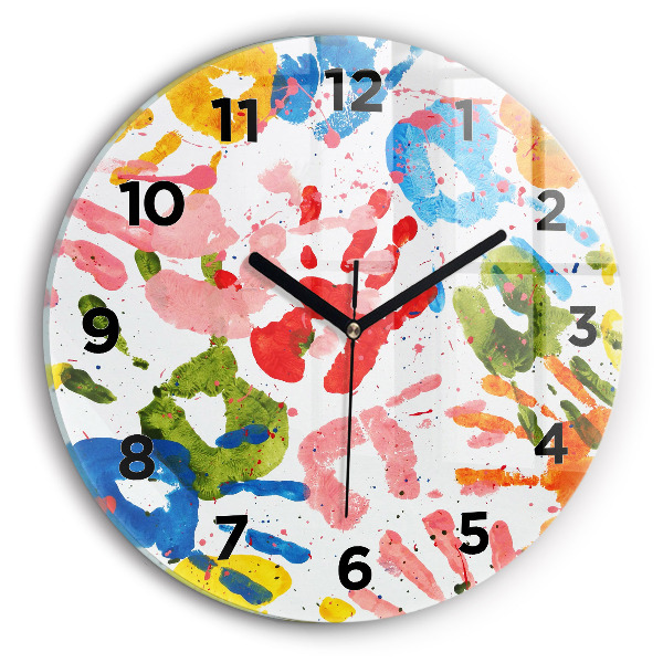 Horloge ronde 'Empreintes de mains d''enfants'