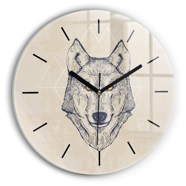 Horloge ronde Tête de loup