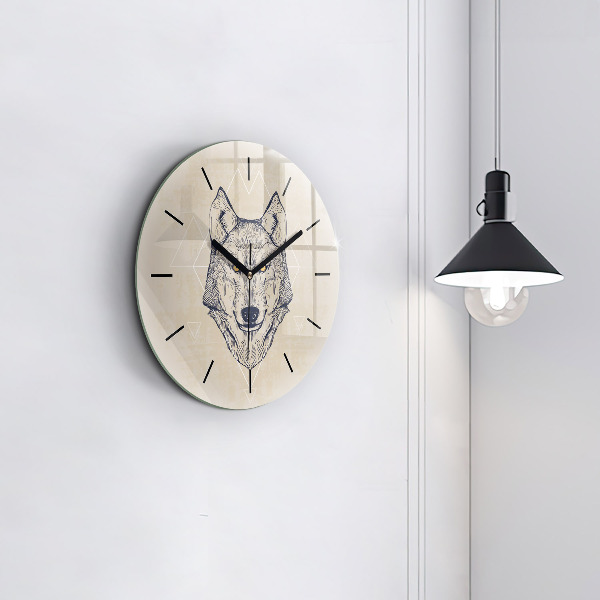 Horloge ronde Tête de loup