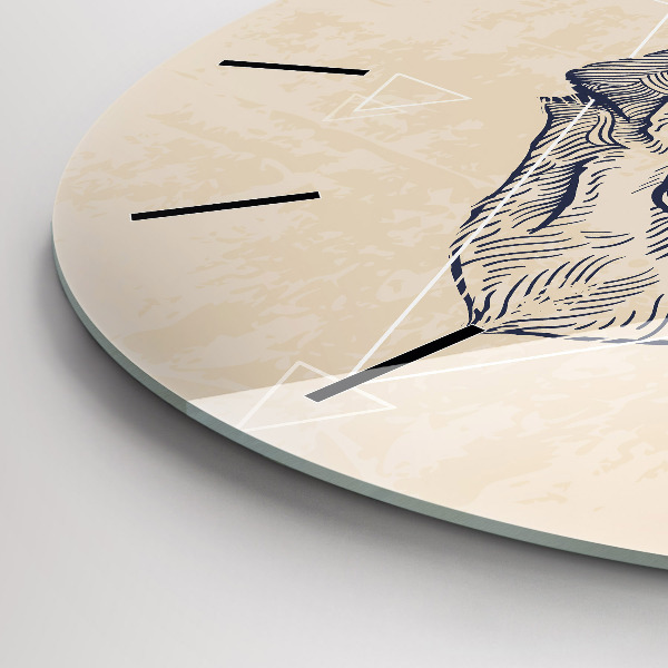 Horloge ronde Tête de loup