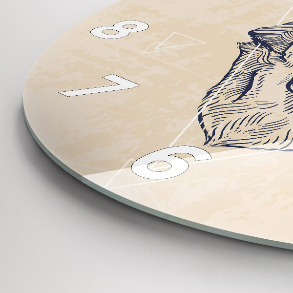 Horloge ronde Tête de loup
