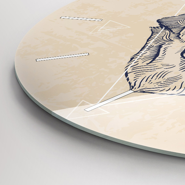 Horloge ronde Tête de loup