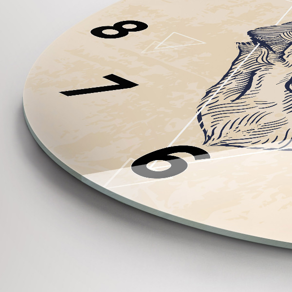 Horloge ronde Tête de loup