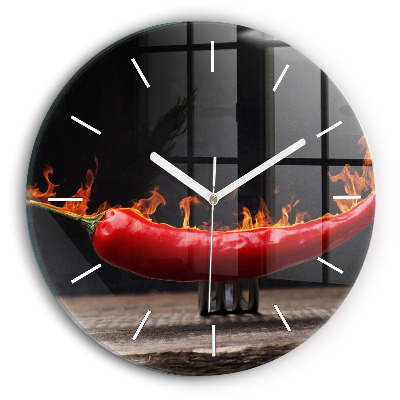 Horloge ronde poivre pepperoni