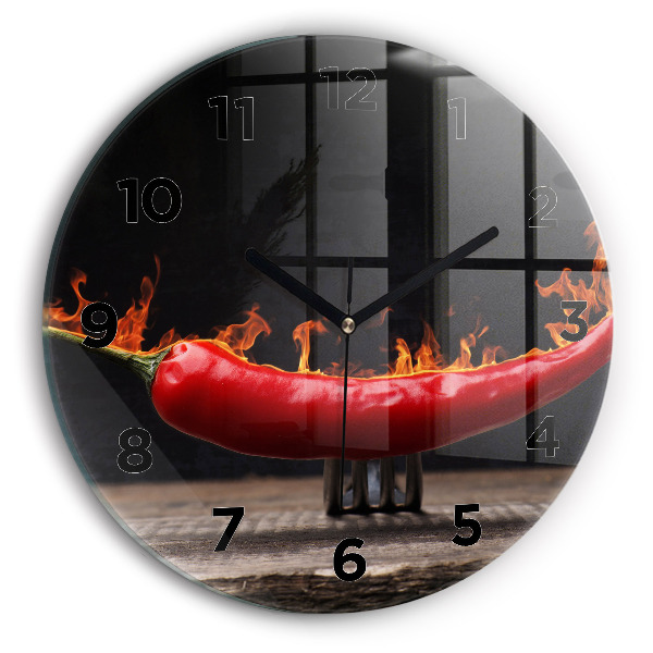 Horloge ronde poivre pepperoni