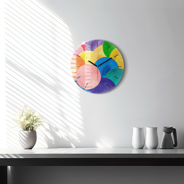 Horloge ronde Cercles abstraits