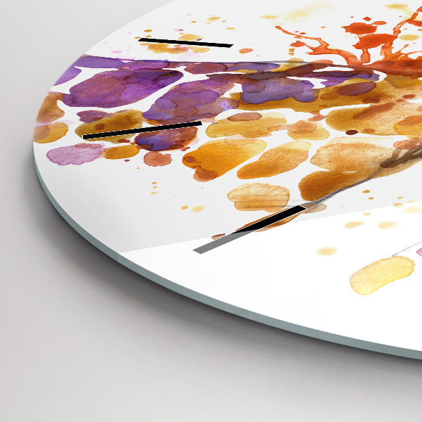 Horloge ronde Girafe - aquarelle