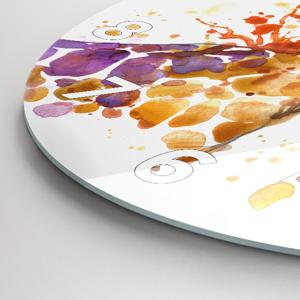 Horloge ronde Girafe - aquarelle