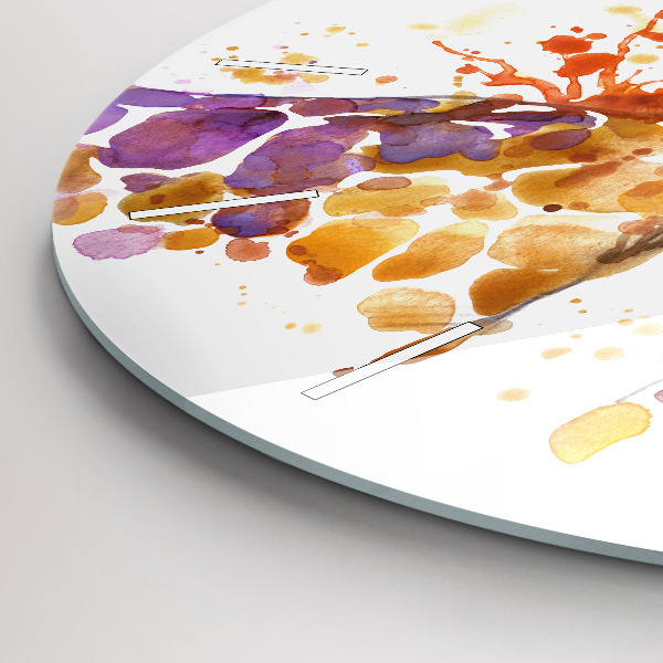 Horloge ronde Girafe - aquarelle