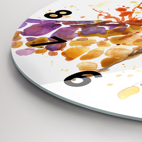 Horloge ronde Girafe - aquarelle