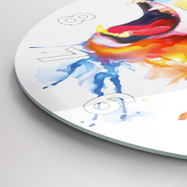 Horloge ronde Lion - aquarelle
