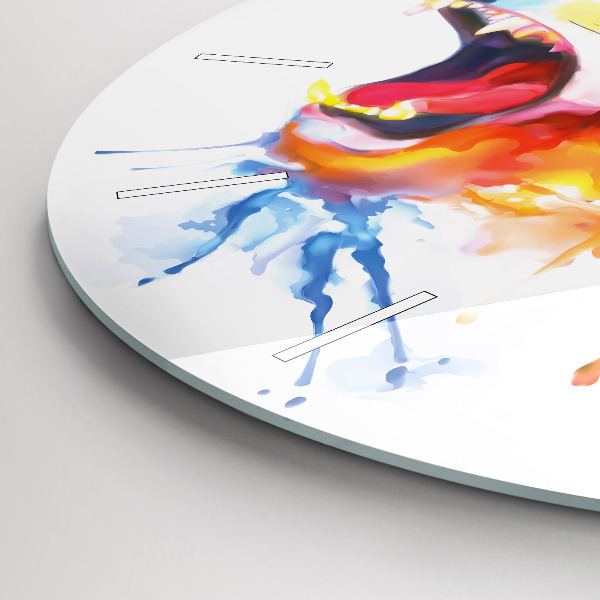 Horloge ronde Lion - aquarelle