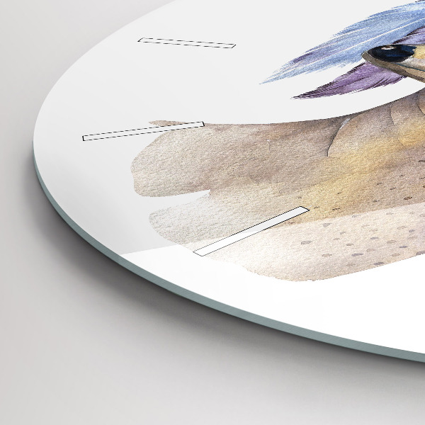 Horloge ronde Tête de cerf et fleurs