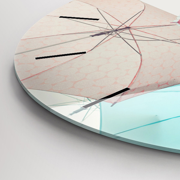 Horloge ronde Parapluies pastel