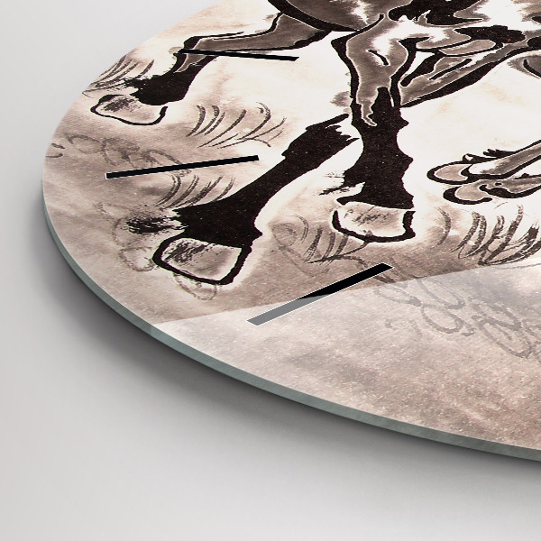 Horloge ronde Chevaux au galop