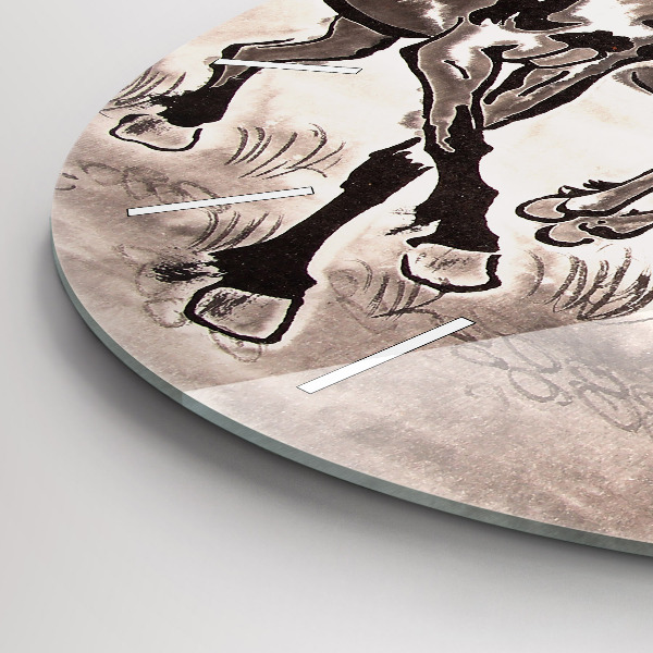Horloge ronde Chevaux au galop