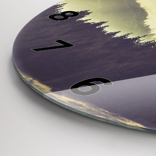 Horloge ronde Pentes brumeuses des montagnes