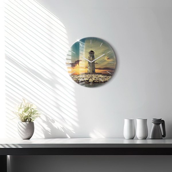 Horloge ronde 'Phare sur l''eau'
