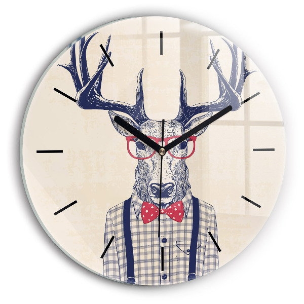 Horloge ronde Cerf en chemise