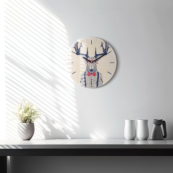 Horloge ronde Cerf en chemise