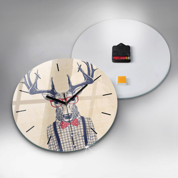 Horloge ronde Cerf en chemise