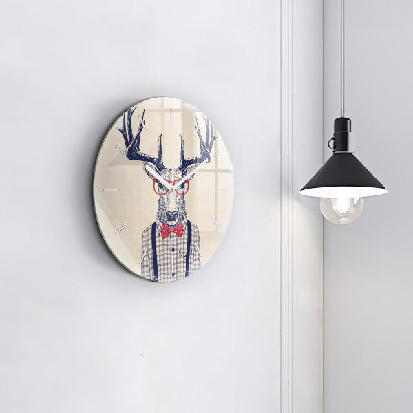 Horloge ronde Cerf en chemise