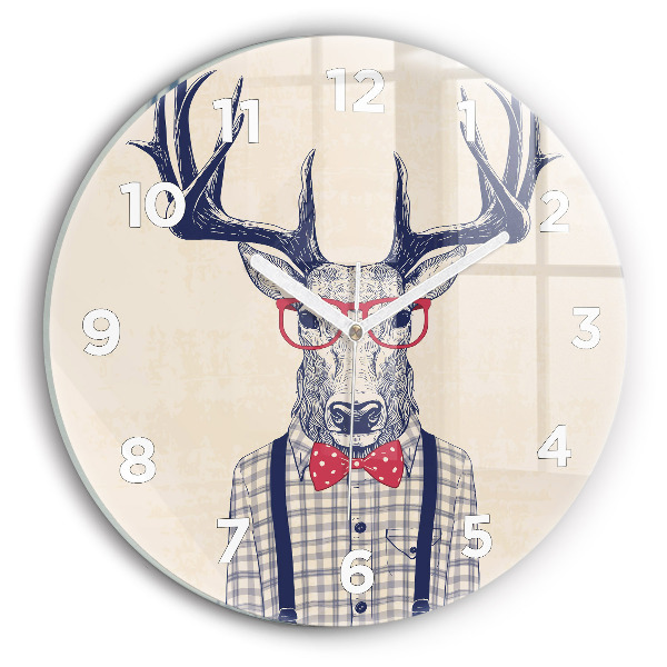 Horloge ronde Cerf en chemise